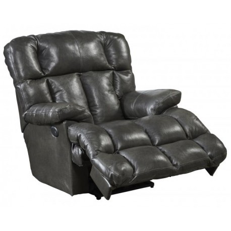 Victor Large Scale Leather Recliner - Steel
