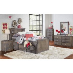 Twin Bookcase Captain's Bed (296)