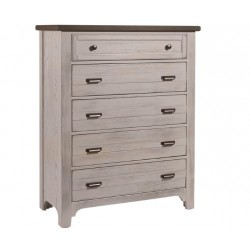 Bungalow Double 5 Drawer Chest (Dover Grey)
