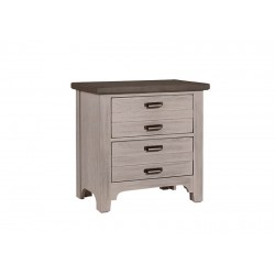Bungalow Double 2 Drawer Night Stand (Dover Grey)
