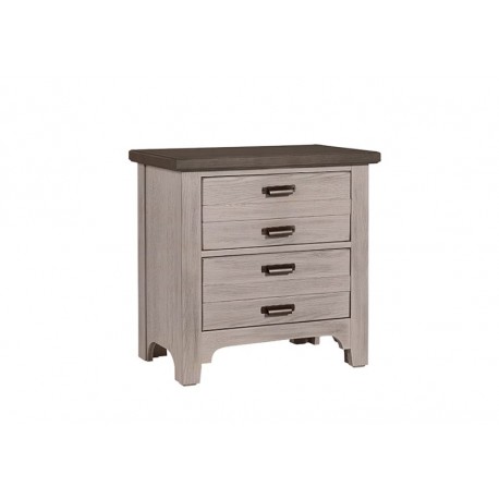 Bungalow Double 2 Drawer Night Stand (Dover Grey)