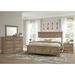 Carlisle Queen Window Pane Bed, Dresser, Mirror, Chest and Nigh Stand (Dover Grey)