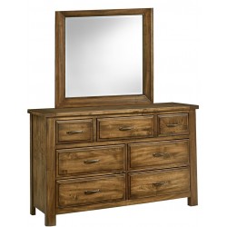 Maple Road 7 Drawer Triple Dresser  & Mirror