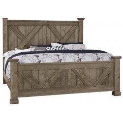 Cool Rustic X Bed (Stone Grey)