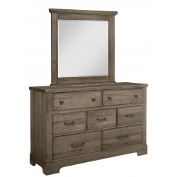 Cool Rustic 7 Drawer Dresser & Mirror