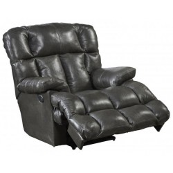 Victor Power Leather Recliner - Steel