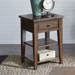 Lake House Chair Side Table - Rustic Brown