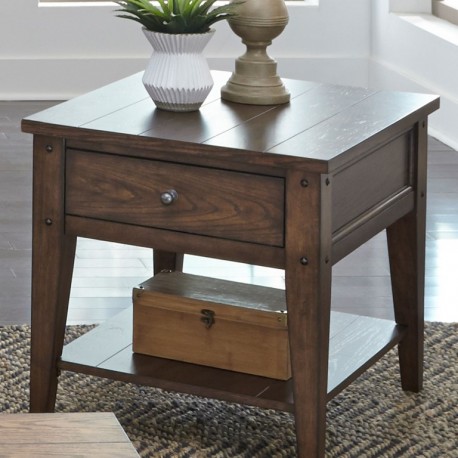 Lake House End Table - Rustic Brown
